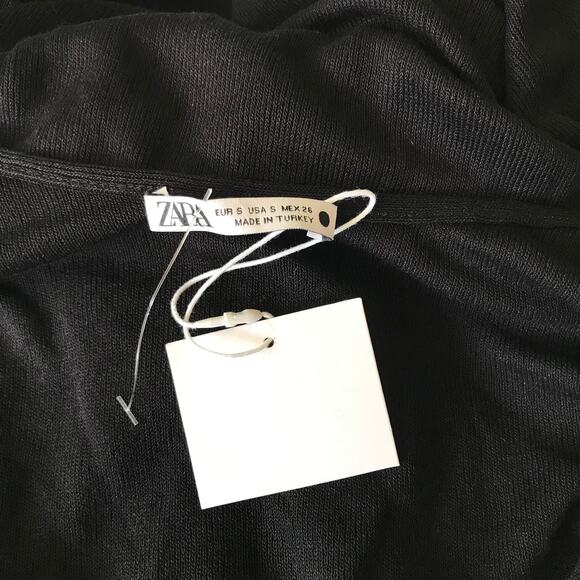 Zara Dress Womens Small Black Knit Loose Flowy Goth Tank Coastal Cover Up Preppy - Picture 9 of 12